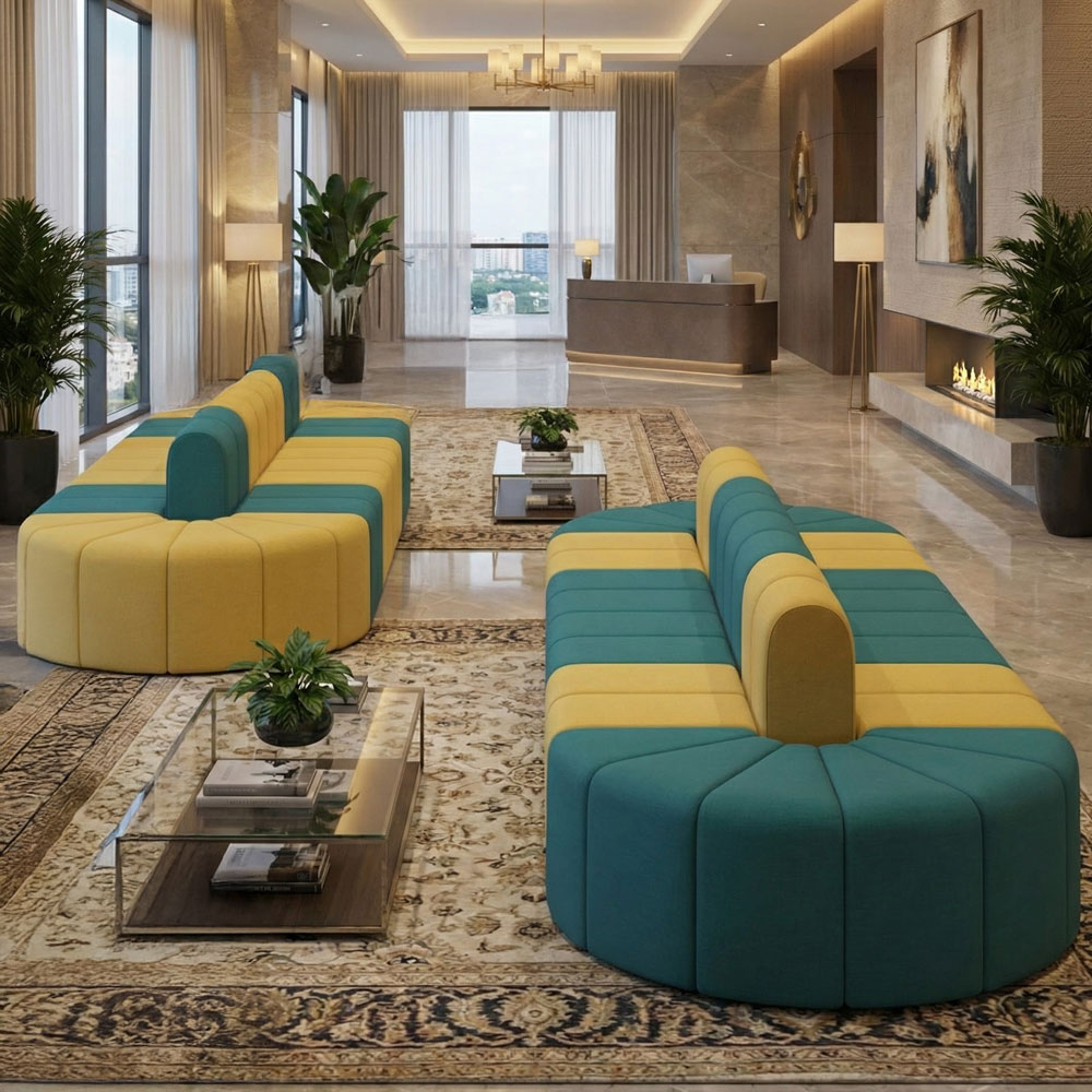 페탈라인 조합형 소파 HFS-6522 사무실 로비 병원 약국 관공서 대기실