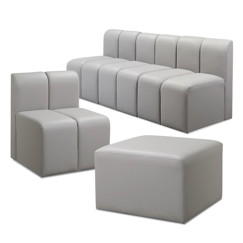 HFS-7921니벨르 로비용 소파 인조가죽 라이트그레이