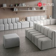 HFS-7921니벨르 로비용 소파 인조가죽 라이트그레이