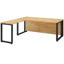 PMT-540RS P-미르 고무나무 원목 사이드형 철제 SUS 중역용 책상