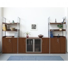 국산 바오 중역용  5단 스틸 반문장 장식장 내추럴월넛 BAO-5SIH