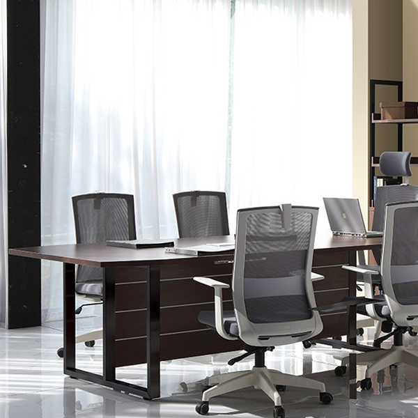 MST119 미르 회의용테이블 내추럴월넛 스틸 서스 W1800 중역용