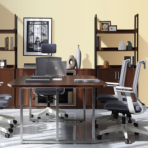 MST119 미르 회의용테이블 내추럴월넛 스틸 서스 W1800 중역용