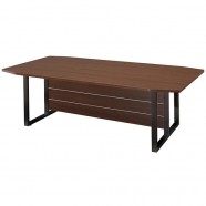 MST119 미르 회의용테이블 내추럴월넛 스틸 서스 W1800 중역용