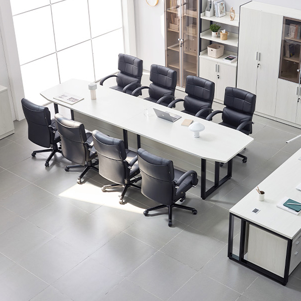 MST239 미르 중역용 회의용 테이블 3600 2연결 스틸 서스 지단오크