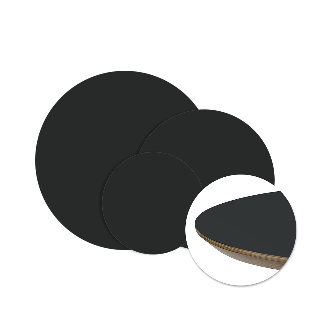 HFT-3701B/W 블랙 화이트 자작나무 합판 빗각 원형상판(25T)