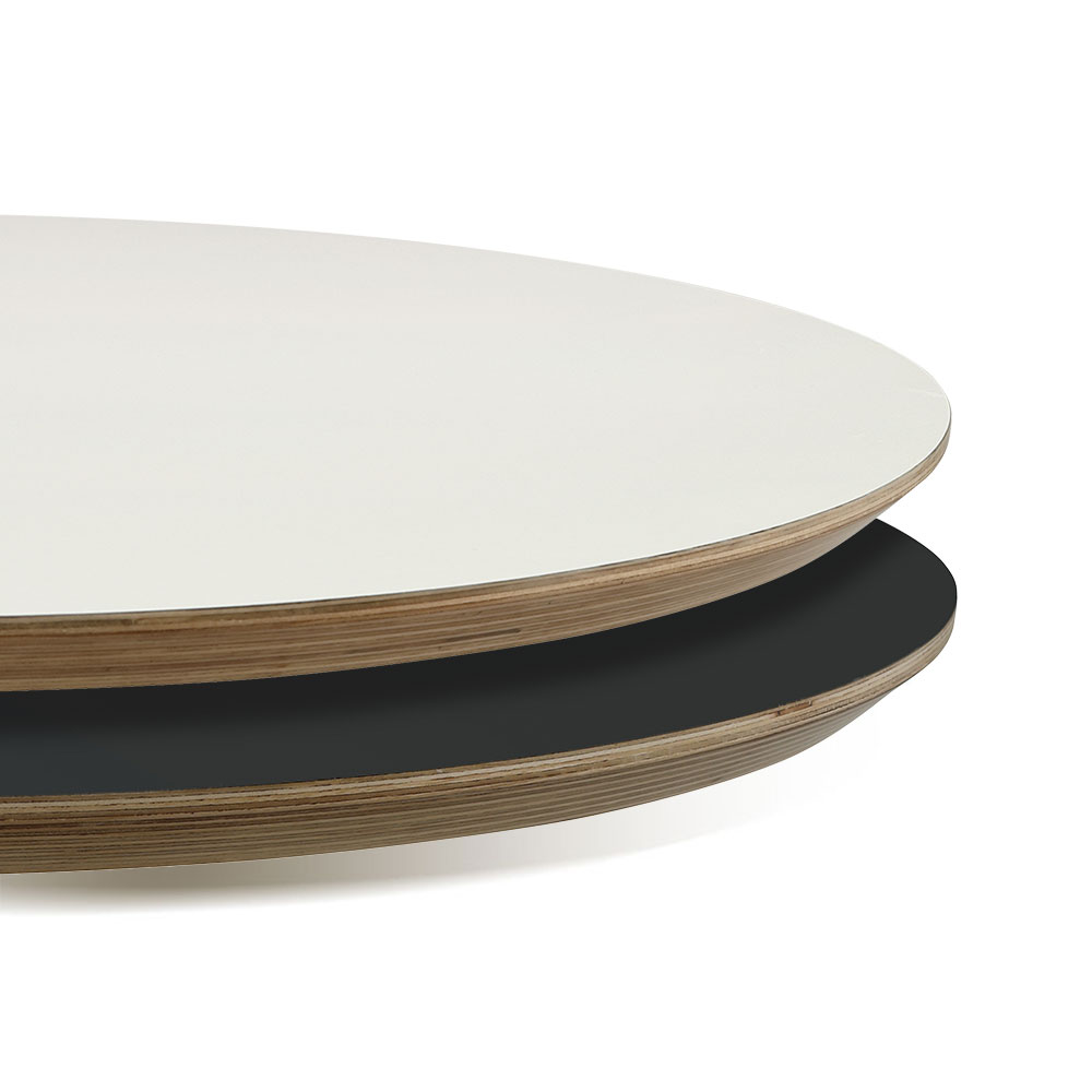 HFT-3701B/W 블랙 화이트 자작나무 합판 빗각 원형상판(25T)